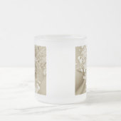 Gipskraut und Rose - Taupe Mattglastasse (Mittel)