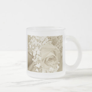 Gipskraut und Rose - Taupe Mattglastasse