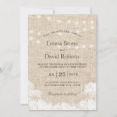 Gipskraut- und Strandlicht Rustikale Hochzeit Einladung (Vorderseite)