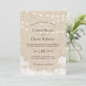 Gipskraut- und Strandlicht Rustikale Hochzeit Einladung (Stehend Vorderseite)