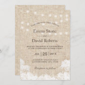 Gipskraut- und Strandlicht Rustikale Hochzeit Einladung (Vorne/Hinten)