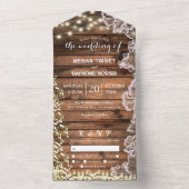 Gipskraut- und Streichellichter Rustikale Hochzeit All In One Einladung (Innen Boden)