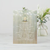 Gipskraut und Vintage Laternenhochzeiten Details Begleitkarte (Stehend Vorderseite)