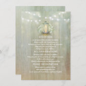 Gipskraut und Vintage Laternenhochzeiten Details Begleitkarte (Vorne/Hinten)