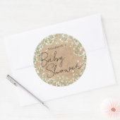 Gipskraut Watercolor Blume Boho Kinderdusche Runder Aufkleber (Umschlag)