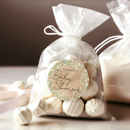 Gipskraut Watercolor Blume Boho Kinderdusche Runder Aufkleber