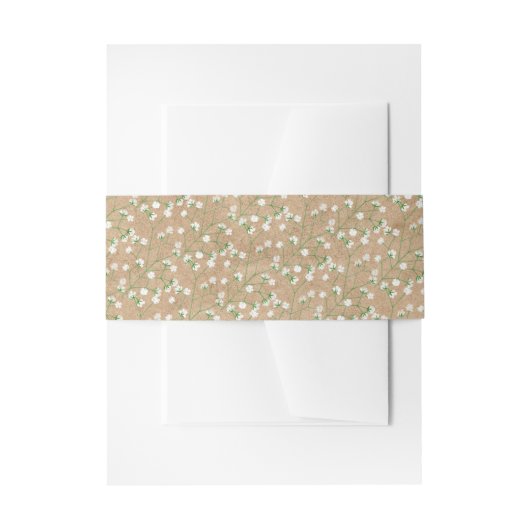 Gipskraut Watercolor Boho Chic Taufe Hochzeit Einladungsbanderole (Vorderseite Beispiel)