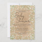 Gipskraut Watercolor Floral Boho Babydusche Einladung (Vorderseite)