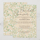 Gipskraut Watercolor Floral Boho Brautparty Einladung (Vorne/Hinten)