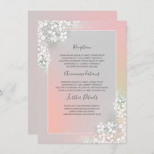 Gipskraut Wedding Details Information Guest Begleitkarte (Vorne/Hinten)