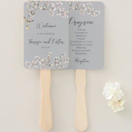 Gipskraut Wedding Program Fan Fächer