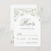 Gipskraut Wedding RSVP Card (Vorne/Hinten)