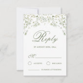 Gipskraut Wedding RSVP Card Karte (Vorderseite)