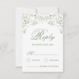 Gipskraut Wedding RSVP Card Karte