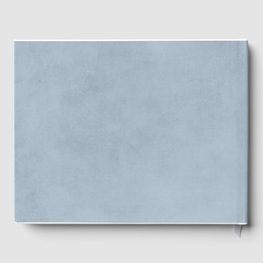 Gipskraut White and Dusty Blue Wedding Gästebuch (Rückseite)