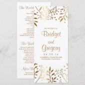Gipskraut White and Gold Hochzeitsprogramme Programm (Vorne/Hinten)