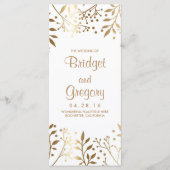 Gipskraut White and Gold Hochzeitsprogramme Programm (Vorderseite)