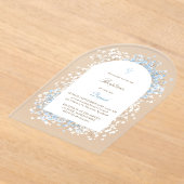 Gipskraut White Blue Baby Boy Taufe Acryleinladungen (Ablage )