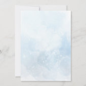 Gipskraut White Blue Baby Boy Taufe Einladung (Rückseite)