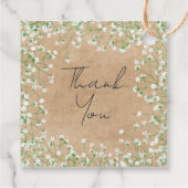 Gipskraut White Blume Rustic Boho Wedding Geschenkanhänger (Rückseite)