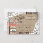 Gipskraut Wood Lace Rustic RSVP Card (Vorderseite)