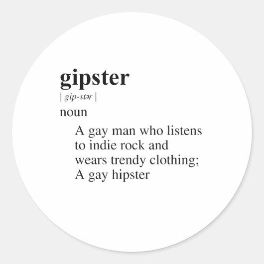 GIPSTER RUNDER AUFKLEBER (Vorderseite)