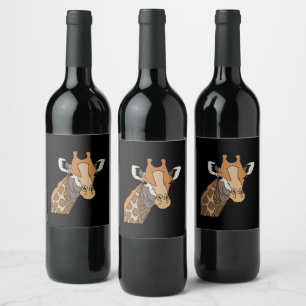 gir7animal giraffe weinetikett