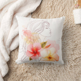 Gir close her eyes whithe red flower kissen