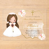 Gir First Holy Communion Acrylic invitation Acryleinladungen (Vorderseite)