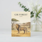 Gir-Wald Indien Postkarte (Stehend Vorderseite)