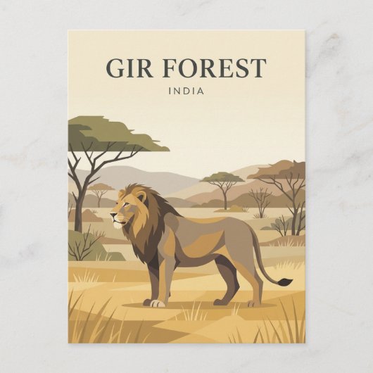 Gir-Wald Indien Postkarte (Vorderseite)