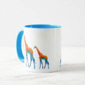 Girafe Regenbogen, bunt und fantasievoll. Tasse (Vorderseite Links)