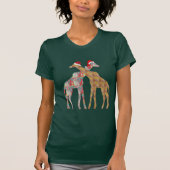 giraff pair Weihnachtsmannmütze Weihnachten T - Sh T-Shirt (Vorderseite)