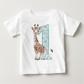 Giraffe 1. Geburtstag Baby T-shirt (Vorderseite)