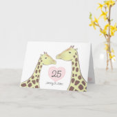 Giraffe 25. Silver Wedding Anniversary Karte (Gelbe Blume)