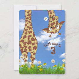 Giraffe 3. Geburtstags-Party Einladung