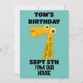 GIRAFFE 7. GEBURTSTAG EINLADUNG (Vorderseite)