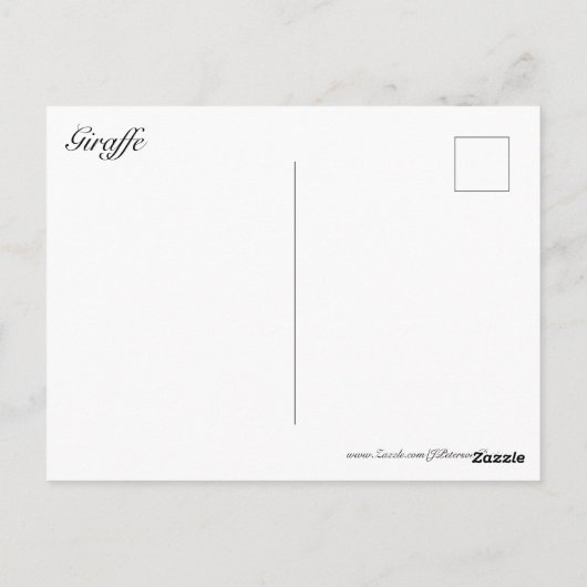 Giraffe #7 postkarte (Rückseite)