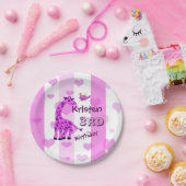 Giraffe-Abbildung in rosa Farbe Pappteller (Party)