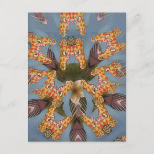 Giraffe-Abstrakt-Kunst-Druck Postkarte