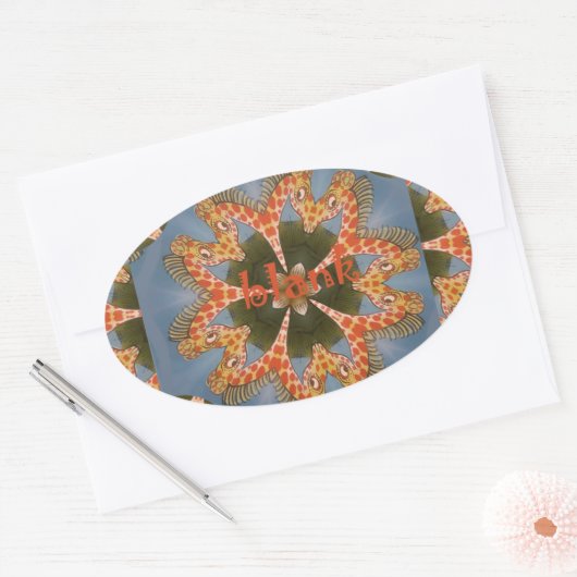 Giraffe Abstrakte Kunstdrucke Ovaler Aufkleber (Umschlag)