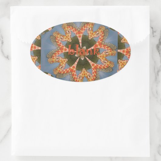 Giraffe Abstrakte Kunstdrucke Ovaler Aufkleber (Tasche)