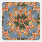 Giraffe Abstrakte Kunstdrucke Quadratischer Aufkleber (Vorderseite)