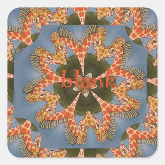 Giraffe Abstrakte Kunstdrucke Quadratischer Aufkleber (Vorderseite)