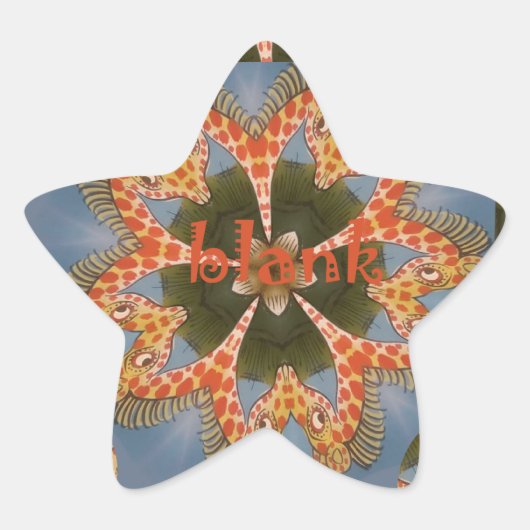 Giraffe Abstrakte Kunstdrucke Stern-Aufkleber (Vorderseite)