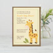 Giraffe Adventure 12x18 Baby Shower Einladung (Stehend Vorderseite)