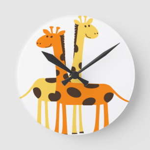 Giraffe africa safari wild runde wanduhr