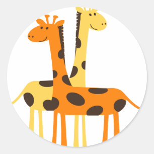 Giraffe africa safari wild runder aufkleber