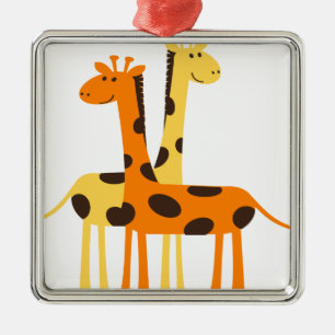 Giraffe africa safari wild silbernes ornament