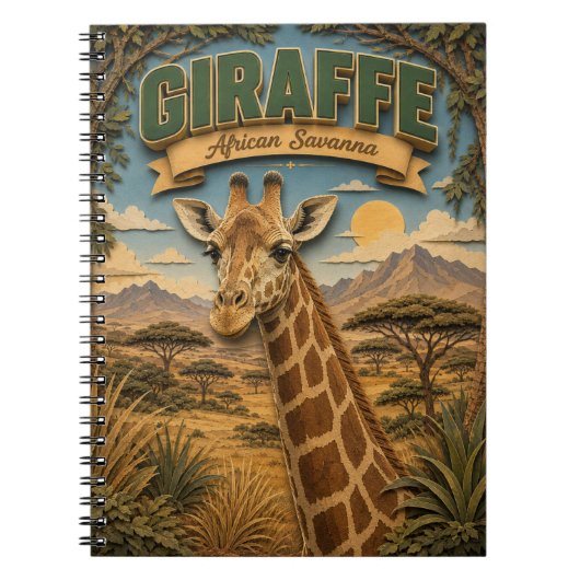 Giraffe Afrikanische Savanne POPCUT Notizblock (Vorderseite)